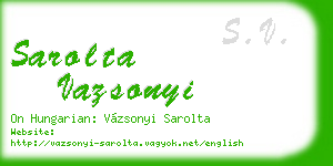 sarolta vazsonyi business card