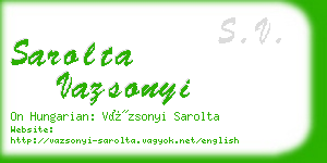 sarolta vazsonyi business card